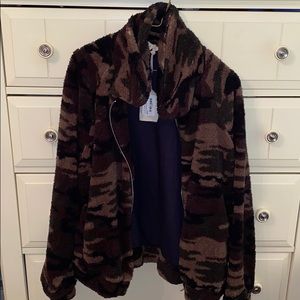 Hem & Thread camouflage teddy coat